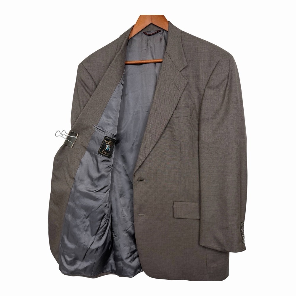Hart Schaffner Marx 40R Taupe Birdseye Wool Sport Coat Blazer Mens 2 Button